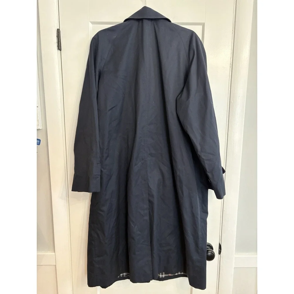 Vintage 80s Burberry's London Women's Navy Trench Coat Size 18 Regular - Picture 2 of 13